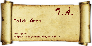 Toldy Áron névjegykártya