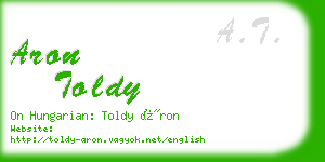 aron toldy business card